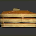 Stacked Delicious Pancakes With Melted Butter And Syrup On Black Background