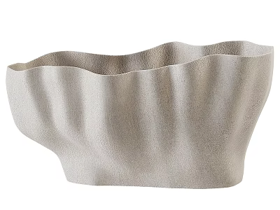 Ceramic Bowl with Wavy Texture Light Beige Finish Minimalist Modern Design for Home Decor 3d model