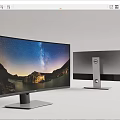 Modern display with fish screen display 3d model