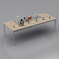 Modern Wooden Display Shelf with Smartphones Tablets and Headphones for Retail Product Showcase
