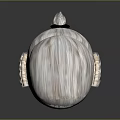 Abstract Metallic Sculpture With Smooth Curved Surface And Reflective Finish