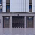 Modern Multi story Residential Building Exterior With Symmetric Facade Lawn And Water Reflection