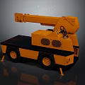 Yellow Crane Functional Vehicle With Extended Boom Arm And Sturdy Wheels