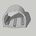 Road Infrastructure Semicircular Concrete Structure With Interior Metal Grilles And Reinforced Flooring