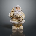 White Santa Claus Figurine Furniture Accessory With Christmas Tree And Gift