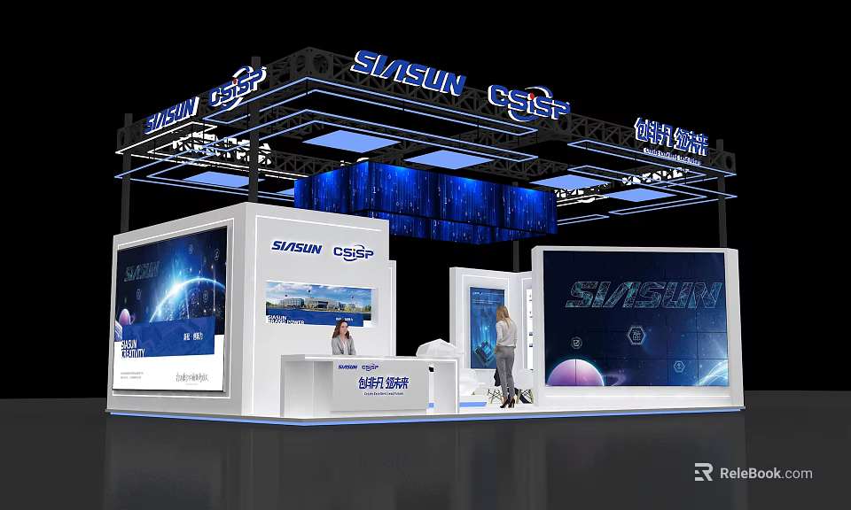 Sunsun CEEP Exhibition Booth With Modern Design LED Screens And Lighting 3d model 
