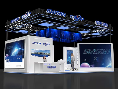 Sunsun CEEP Exhibition Booth With Modern Design LED Screens And Lighting 3d model