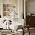 Elegant Classic Living Room Featuring Carved Ceiling Chandelier Beige Sofa Coffee Table And Decor Shelves