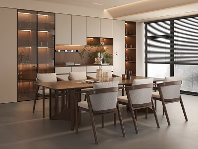 Quiet Ancient Style Restaurant Ancient Style Restaurant Dining Table Combination Modern Ancient Style Restaurant 3d model