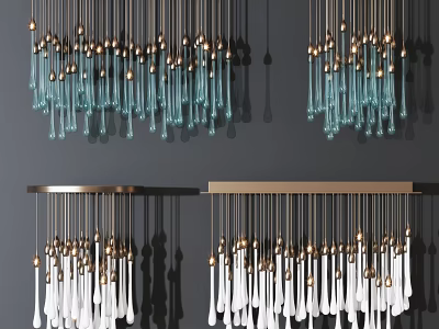 Elegant Modern Crystal Chandelier Design With Blue White Crystal Pendants And Metal Frame 3d model