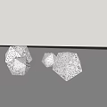 Metallic Polyhedral Landscape Sculptures With Hollowed Patterns On Sleek Ground And Reflections