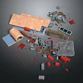 Other Various Items And Materials Such As Bricks Wood Pipes And Fabric Pieces