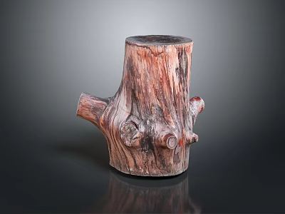 Natural Wooden Stump Decorative Artifact With Unique Texture And Rustic Charm 3d model