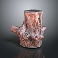 Natural Wooden Stump Decorative Artifact With Unique Texture And Rustic Charm 3d model