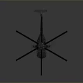 Sleek Black Helicopter With Rotors And Fuselage Design On Gray Background