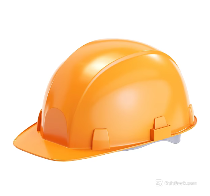 Bright Orange Safety Helmet With High Visibility Design For Work Environments 3d model