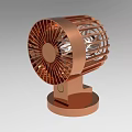 Copper Air Cooler Fan With Modern Metal Grille And Circular Base Design