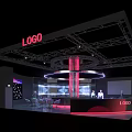Stylish Modern Lounge Interior With Circular Bar Colorful Lights And Comfortable Seats