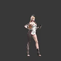 Elf Character Design With Blonde Hair And White Red Ornate Armor Detailed Features
