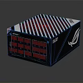 ASUS ROG Gaming Power Supply Unit With Black Silver Stripes And Multiple Ports