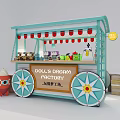 Dolls Dream Factory Toy Vending Cart With Colorful Decorations And Display Window