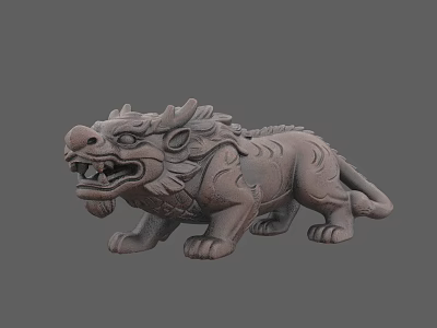 Traditional Chinese Dragon Stone Sculpture With Intricate Carving Details 3d model