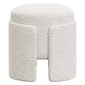 Modern Light Colored Textured Sofa Stool With Unique Side Panels 3d model
