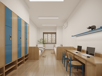 Dormitory for school students and staff model