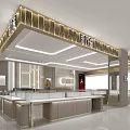 Elegant Modern Jewelry Store Interior With Display Counters And Soft Lighting 3d model