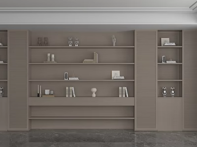 Modern Storage Shelf Unit With Multiple Layers Books Decorative Items And Vases 3d model