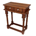 Solid Wood Dressing Table With Two Drawers And Carved Legs Design