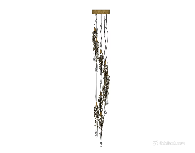 Unique Shaped Chandelier With Multi Pendant Crystal Elements For Modern Interior Decor 3d model
