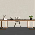 Modern Tea Table and Chair Tea Table and Chair Combination 3d model
