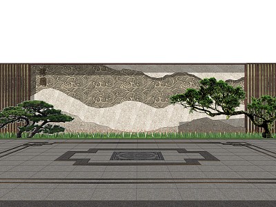 New Chinese style landscape wall model