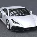 Sleek White Sports Car Aerodynamic Exterior On Pavement