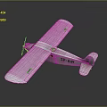 White Vintage Biplane Model with SP-AAY Markings on Static Display Stand 3d model