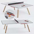Foldable Ping Pong Table With Wooden Legs Paddles And Ball For Sports