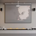 Indoor Projection Monitoring System With Large Screen And Camera Installation Setup
