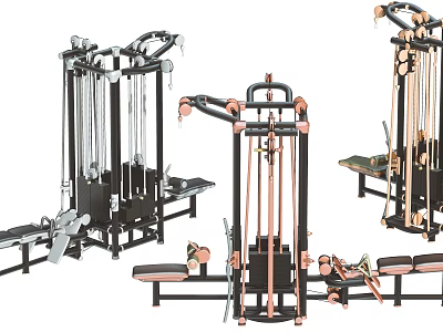 Multifunctional Gym Fitness Equipment With Training Machines And Workout Benches 3d model
