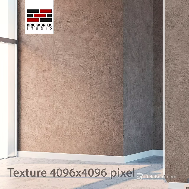 Brown Textured Wall Architectural Component With Smooth Corner For Modern Interior Design 3d model 