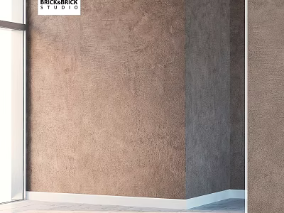 Brown Textured Wall Architectural Component With Smooth Corner For Modern Interior Design 3d model