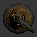 Ornate Long Household Decorative Piece With Circular Handle And Textured Design
