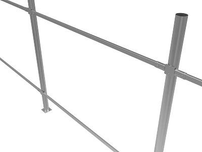 Sturdy Metal Guardrail Structure With Steel Bars For Safety Protection 3d model