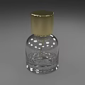 Modern Fragrance Bottle With Transparent Glass Body And Gold Cap Design