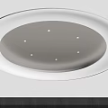 White Modern Oval Ceiling Design With Recessed Lights And Cove Lighting