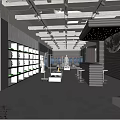 Modern Clothing Store Interior With Display Racks Mannequins And LED Lighting Design