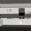 Modern Kitchen Interior Design With White Cabinets Countertop And Appliances