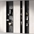 Niche minimalist in-wall bookcase 3d model