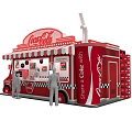Interactive Zone Featuring Coca-Cola Red Food Truck With Striped Awning And People