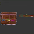 Traditional Red Wooden Chest With Golden Ornaments And Intricate Vintage Design